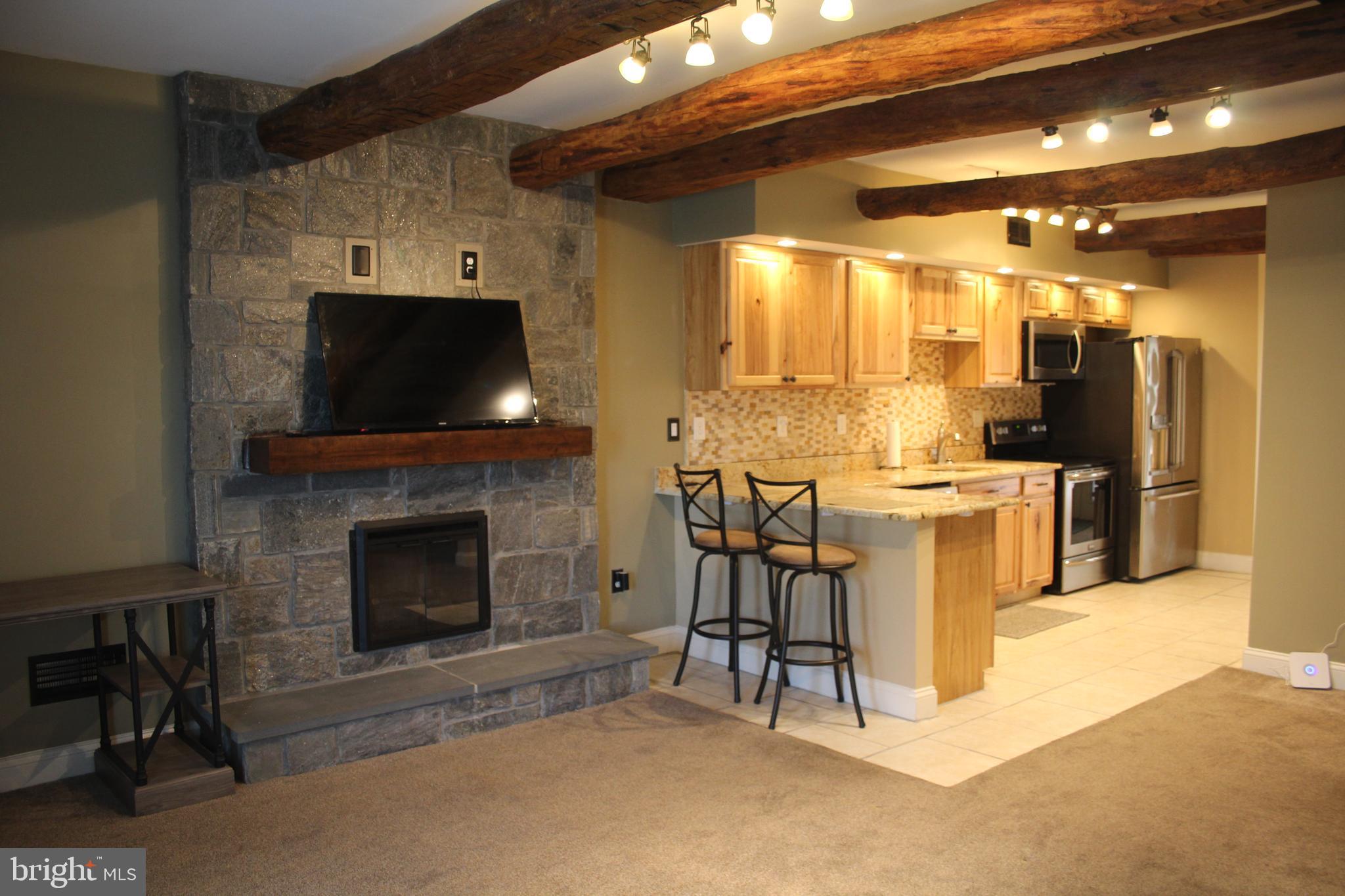 1152 South Valley Forge Road, Unit 1152 Norristown, PA 19403 - Photo 9 of 21 a living room with furniture a fireplace and a flat screen tv