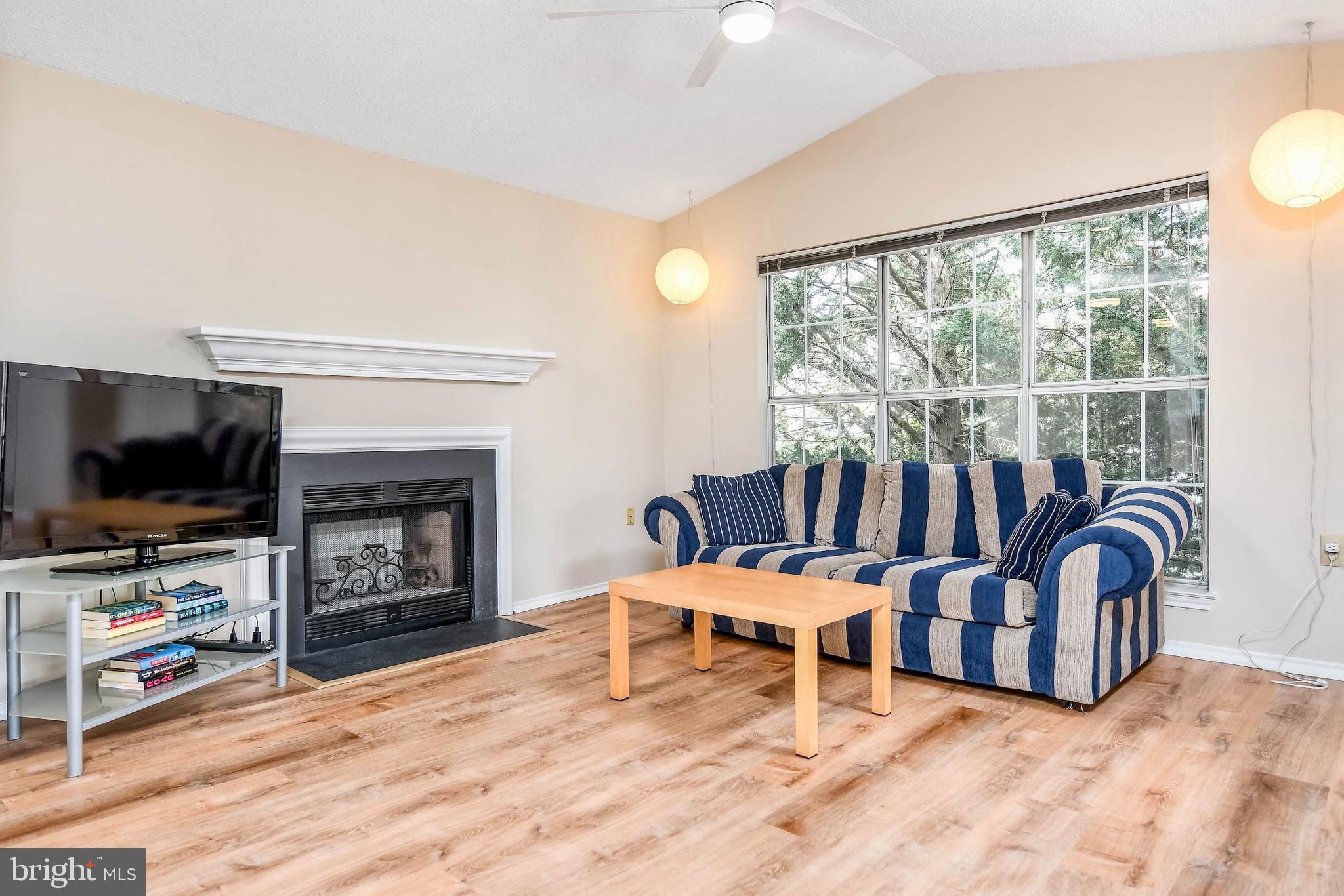 20963 Timber Ridge Terrace, Unit 302 Ashburn, VA 20147 - Photo 2 of 21 Vaulted ceiling and wood-burning fireplace!
