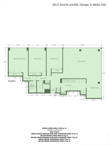 $274,000 | 601 East 32nd Street, Unit 801, Chicago, IL 60616