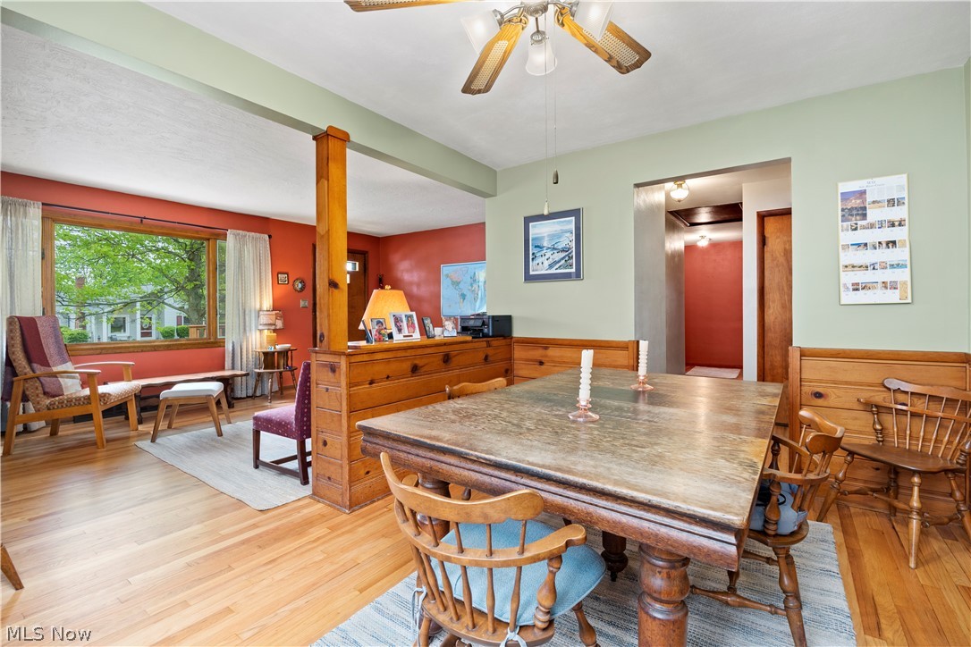 324 Erie Road Vermilion, OH 44089 - Photo 36 of 36 Dining space with light hardwood / wood-style flooring and ceiling fan