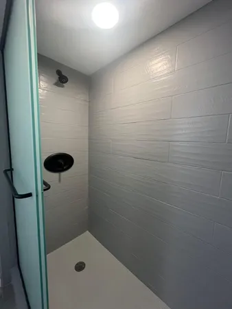 a bathroom with a shower