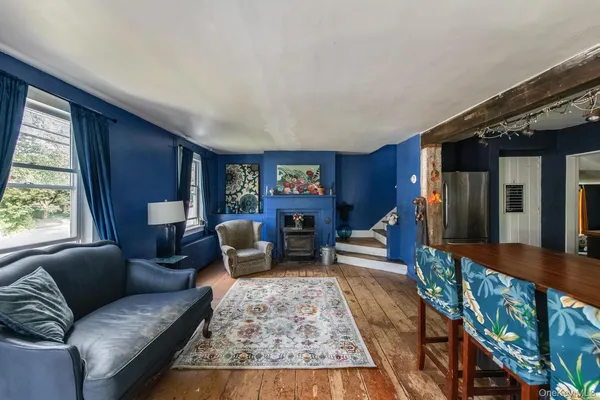 a living room with furniture and a couch