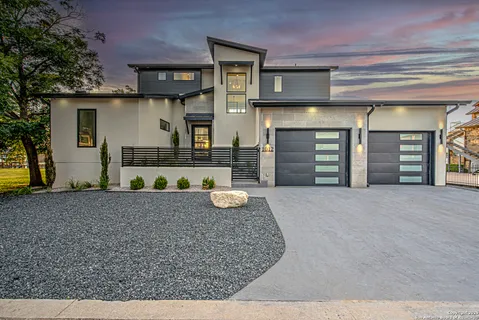 front view of a house with a garage