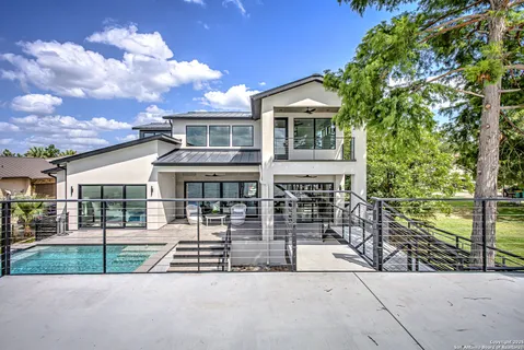 front view of a house with a street
