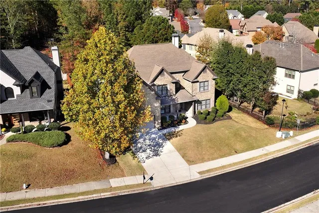 an aerial view of a house