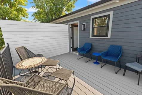 a view of a outdoor seating area