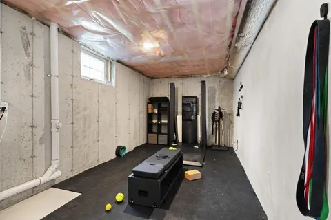 a room with gym equipment