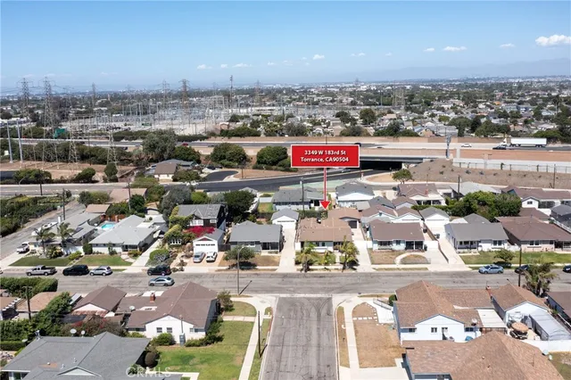 an aerial view of multiple house