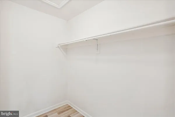 a view of small space with racks on the wall