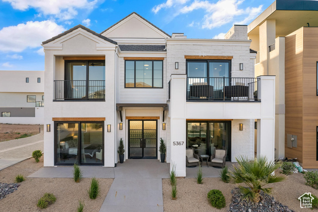 5367 Cyan Lane St. George, UT 84790 - Photo 1 of 36 View of front of property featuring a balcony, stucco siding, and french doors
