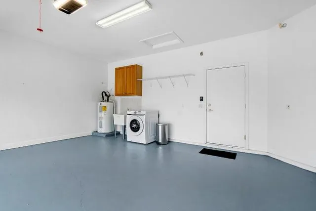 a view of a deck with a big yard