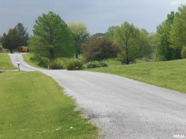 a view of a field of grass and trees