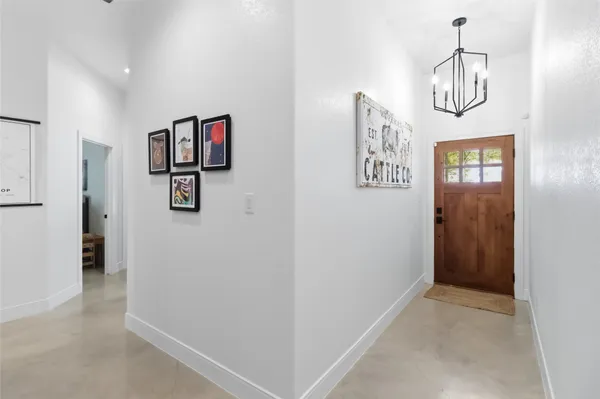 a view of a hallway with elevator
