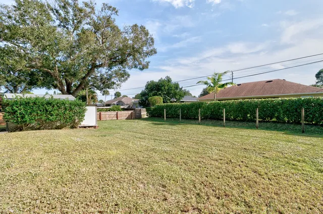 a view of a backyard