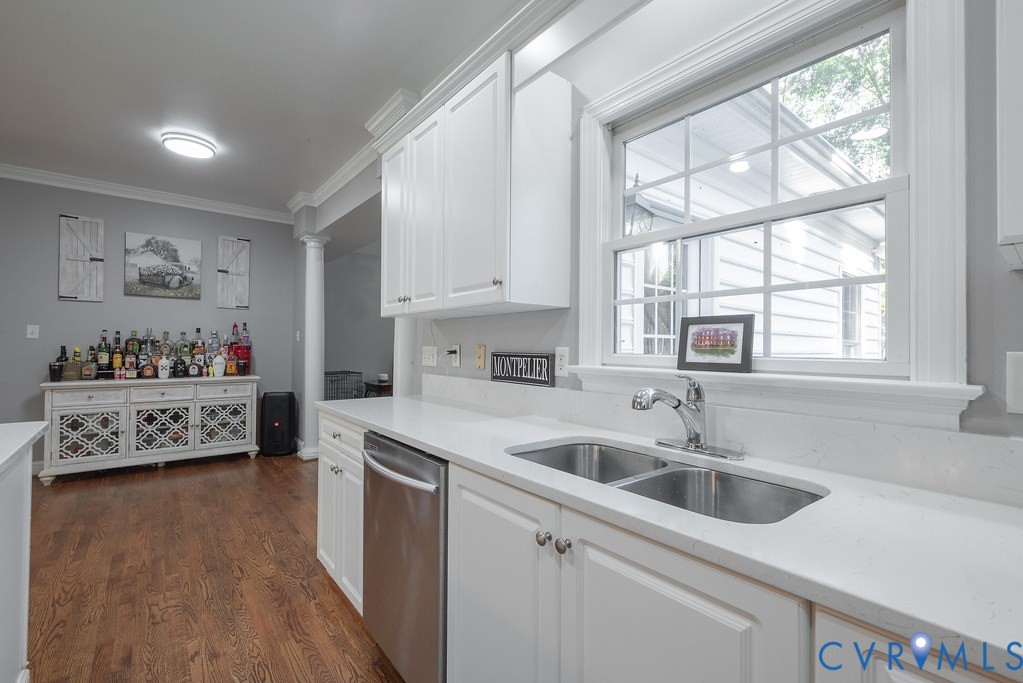 15438 West Patrick Henry Road Montpelier, VA 23192 - Photo 9 of 45 a kitchen that has a sink cabinets counter space and a window