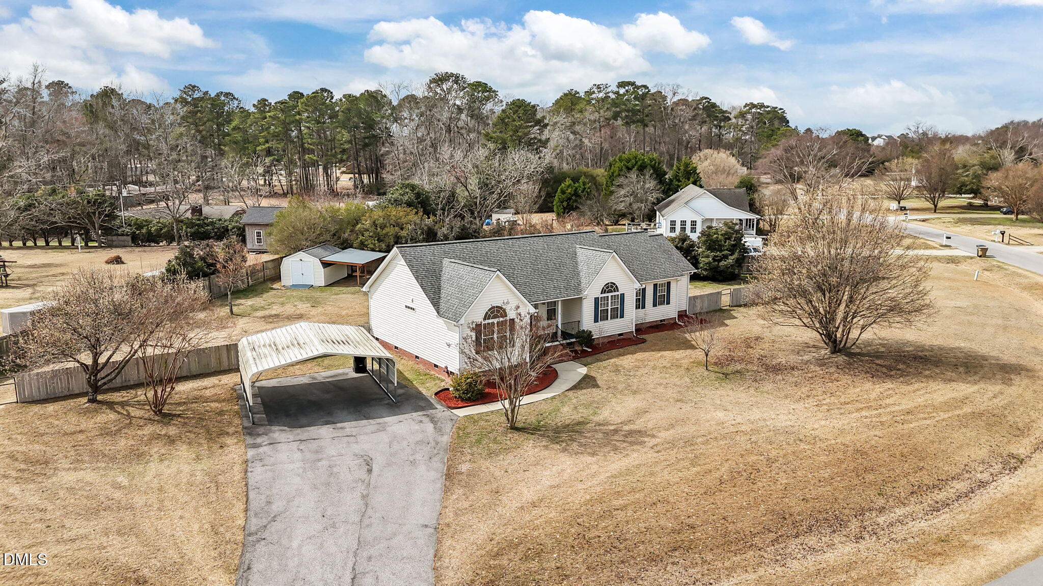 115 Edmondson Drive Willow Spring, NC 27592 - Photo 38 of 39 an aerial view of a house with a yard