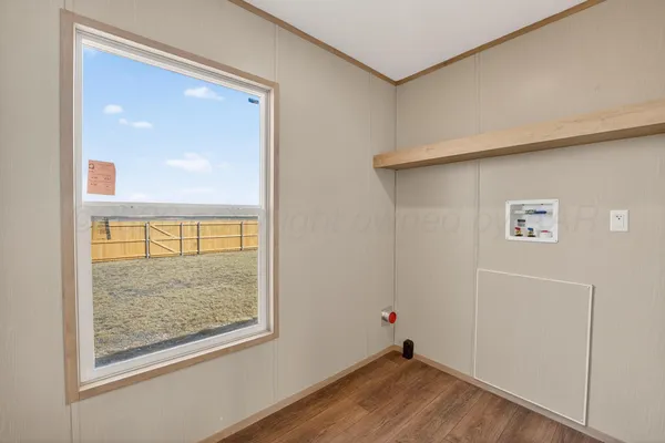 a view of a lake with furniture