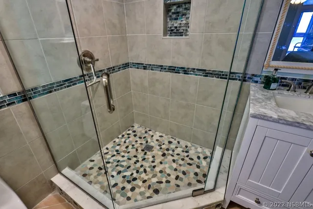 a bathroom with a shower