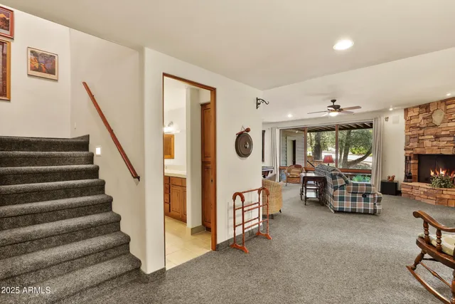 a view of entryway with livingroom and furniture
