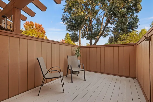 a view of a chairs in patio