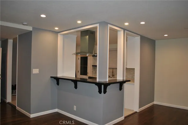 a view of a hallway with entryway