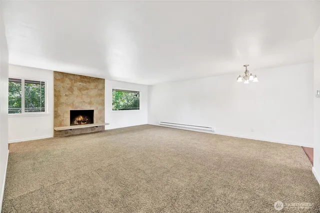 an empty room with a window