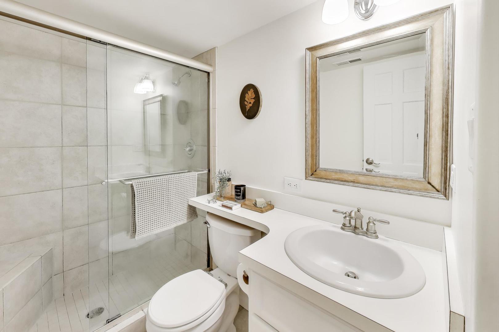 6443 Clarendon Hills Road, Unit 100D Willowbrook, IL 60527 - Photo 18 of 31 a bathroom with a sink a toilet and shower