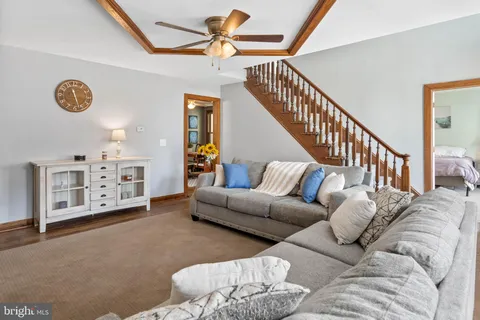 a living room with furniture