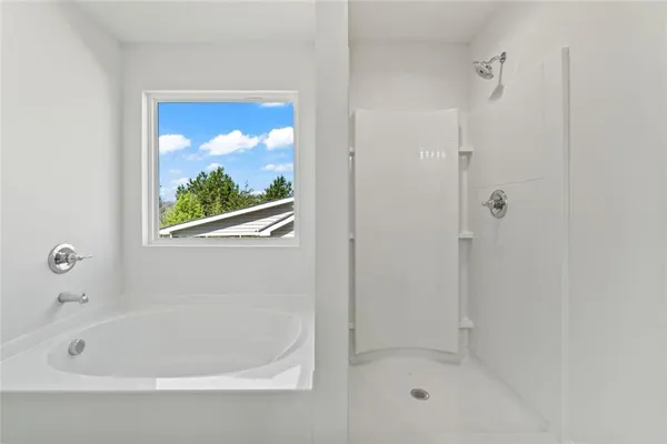 a bathroom with a tub