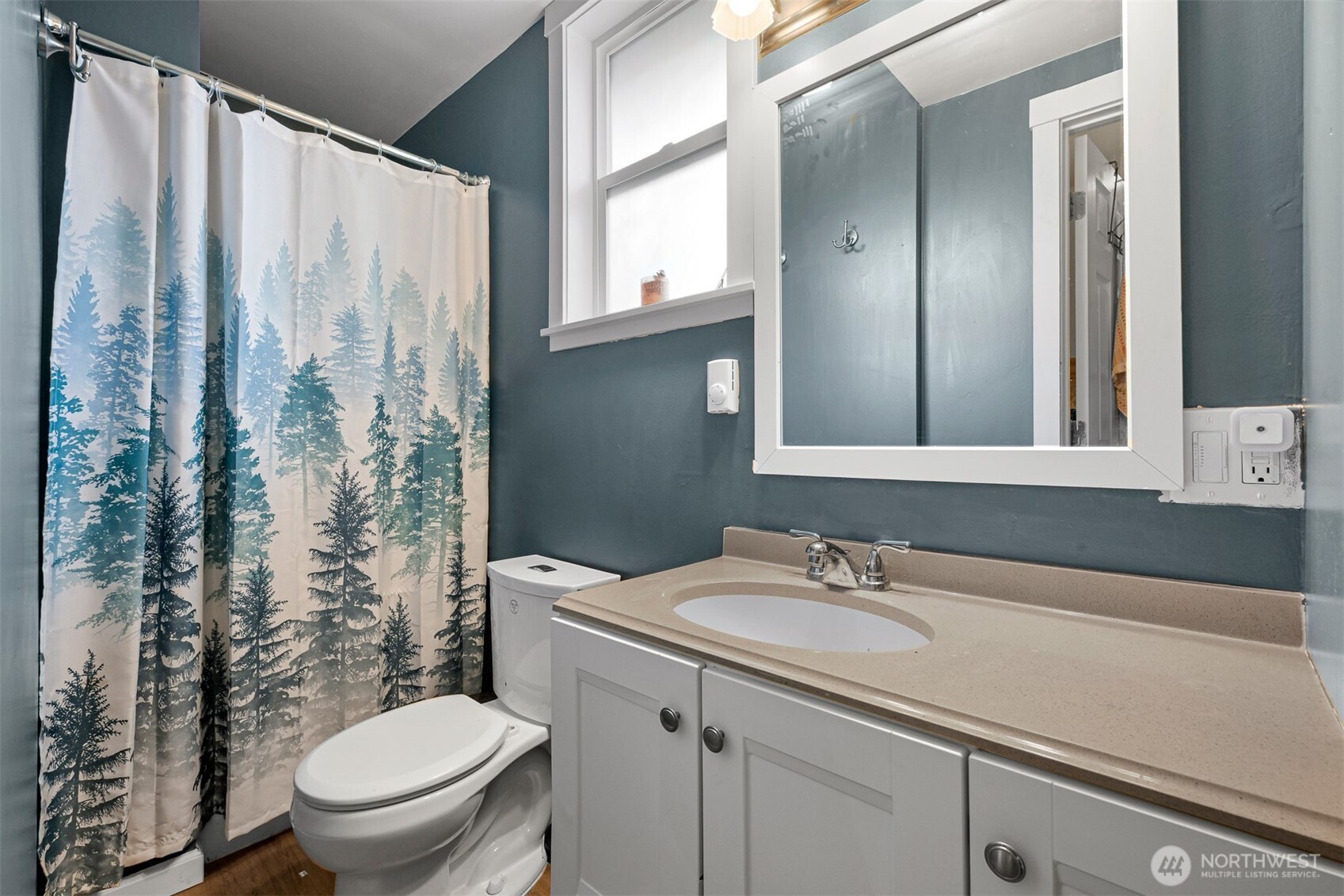 8153 Harborview Road Birch Bay, WA 98230 - Photo 17 of 28 a bathroom with a granite countertop sink a toilet and a mirror