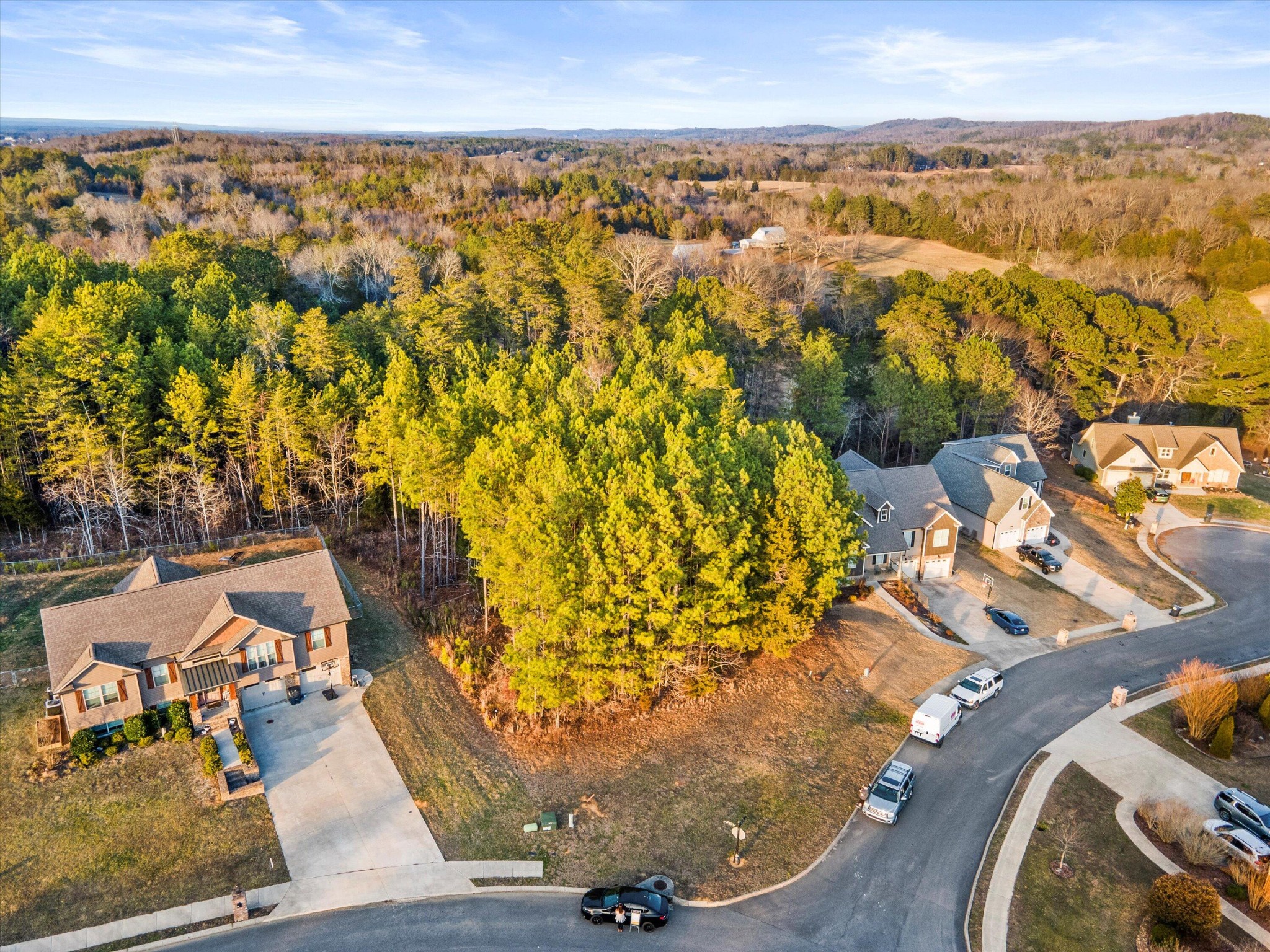 an aerial view of a house