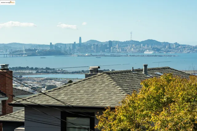a view of a lake with a mountain