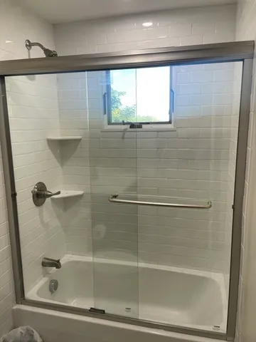 a bathroom with a shower
