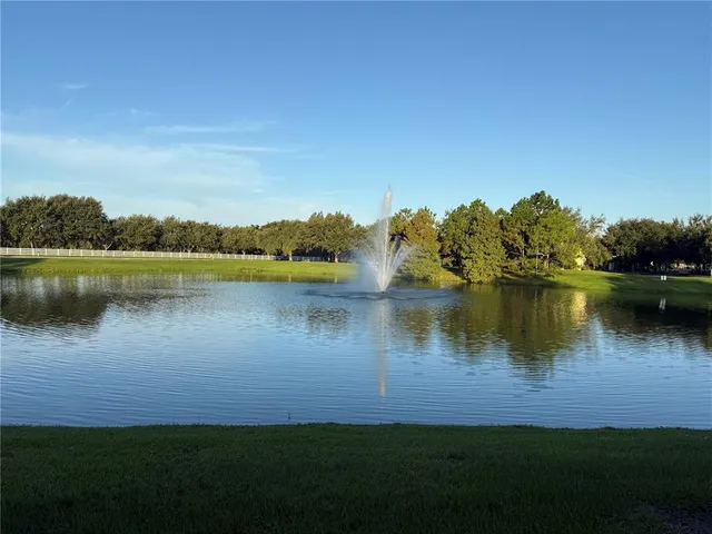 a view of lake and yard