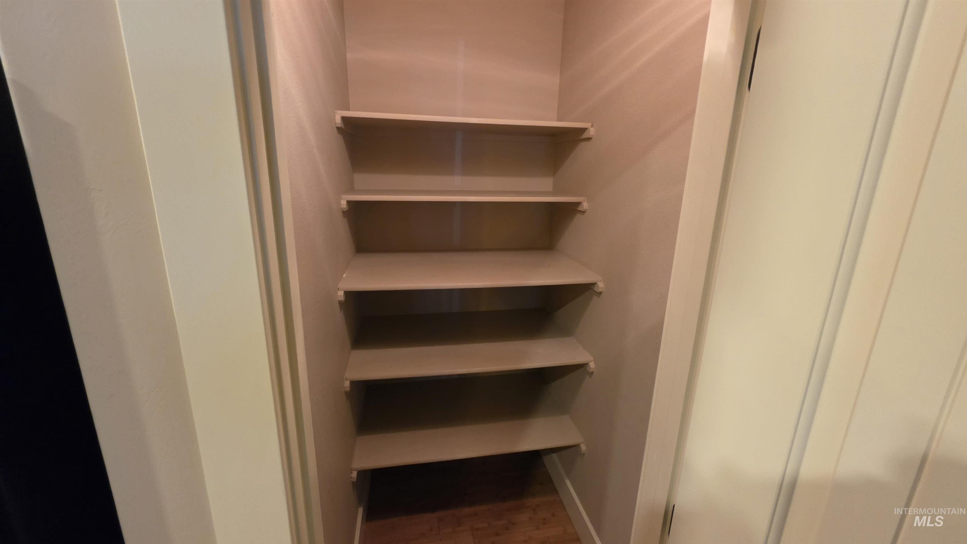 5239 West Morris Hill Road Boise, ID 83706 - Photo 4 of 19 Built-in shelving unit with five light-toned wood shelves and painted walls