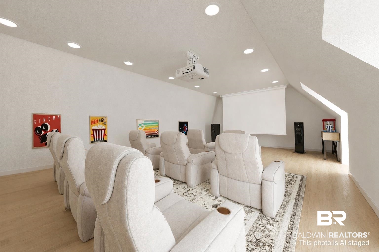 5801 South Fairfax Road Mobile, AL 36608 - Photo 13 of 29 Cinema room with light wood-style floors and recessed lighting