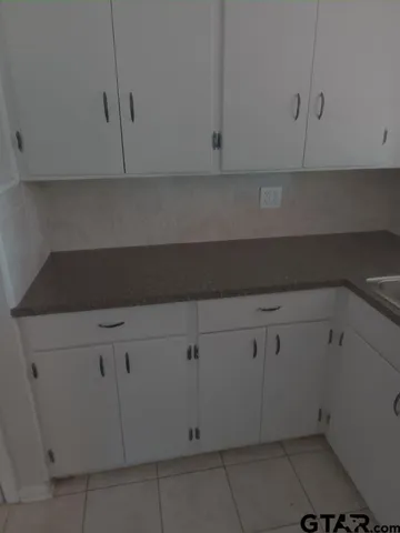 a view with cabinets