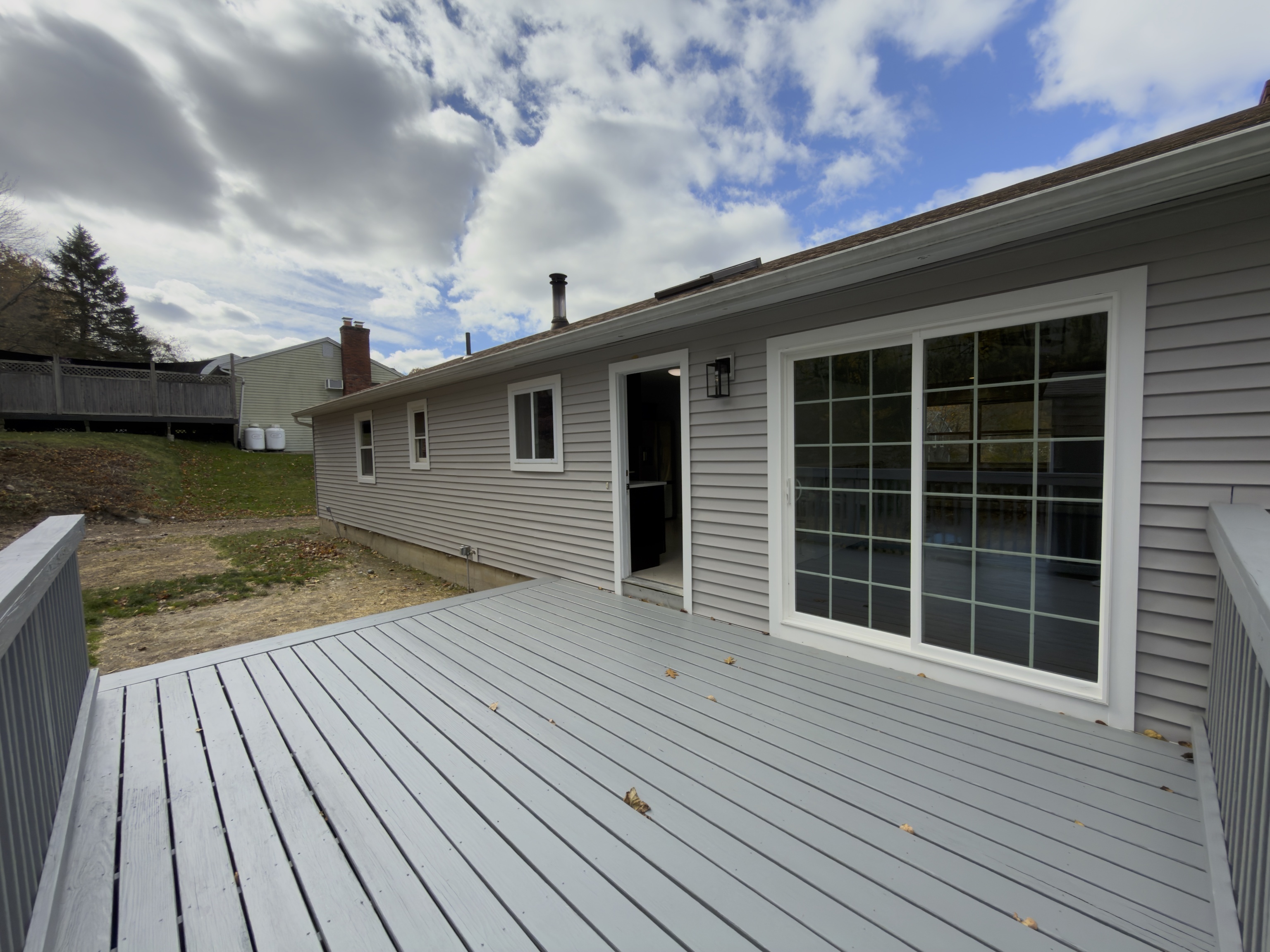 a view of a backyard of house