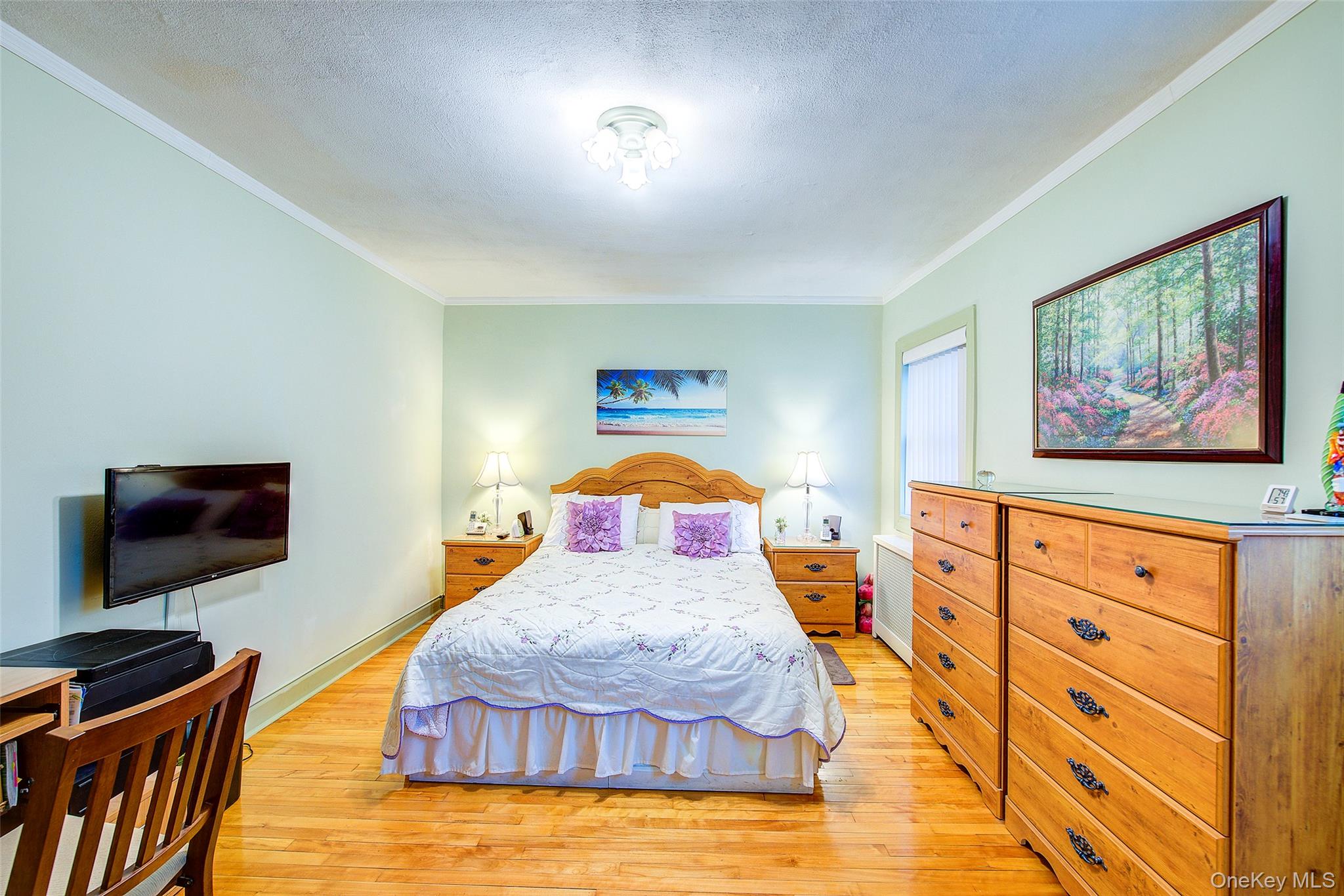 196-57 69th Avenue, Unit 1 Queens, NY 11365 - Photo 15 of 18 a bedroom with furniture and flat screen tv