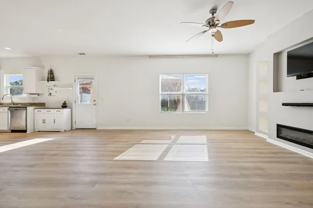 a bathroom with a bathtub and a toilet