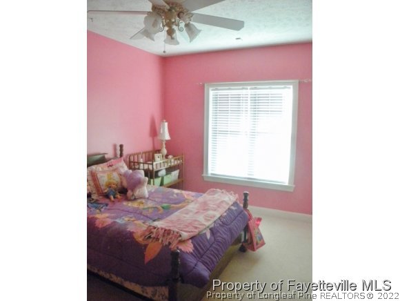 1059 McGougan Road Lumber Bridge, NC 28357 - Photo 17 of 25 a bedroom with a bed and a chandelier
