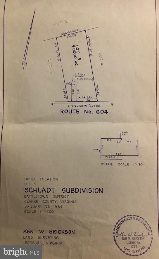 286 Ebenezer Road Bluemont, VA 20135 - Photo 38 of 49 House location survey dated Jan. 23 , 1984