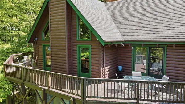 a view of a house with a deck
