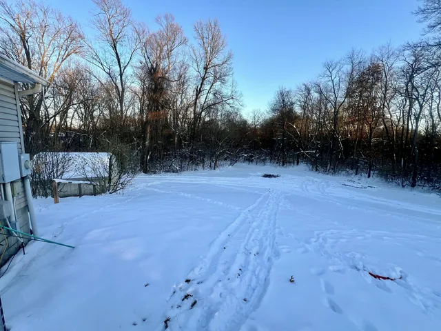 a backyard of a house with lots of green space