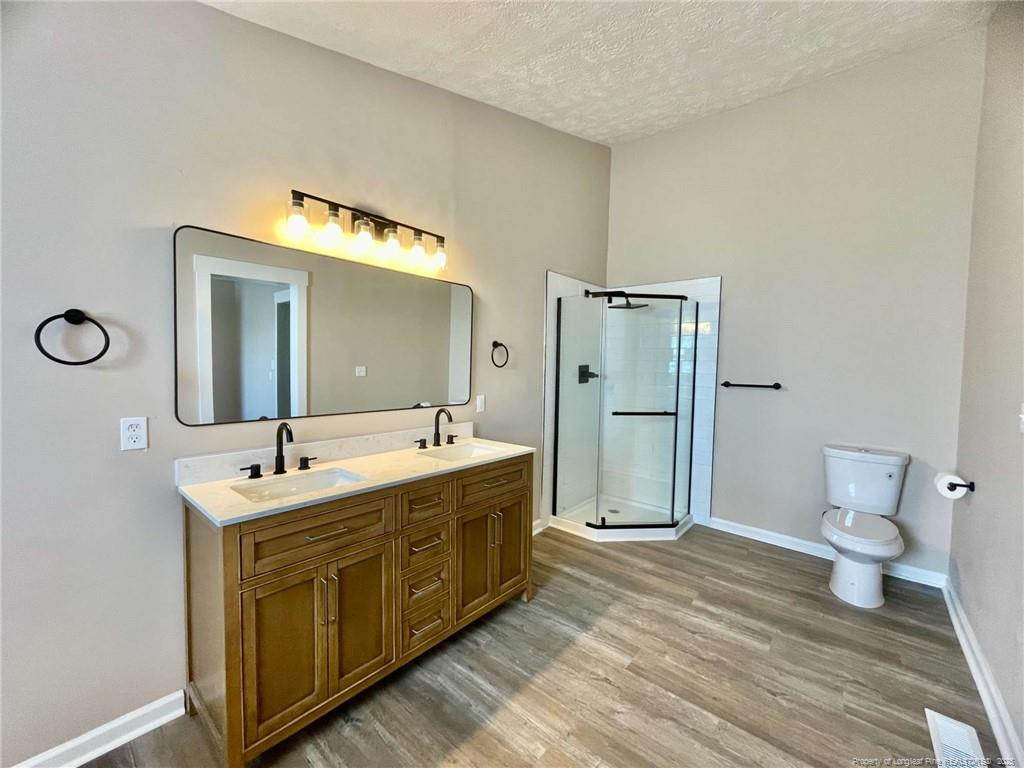 416 Old Maxton Road Raeford, NC 28376 - Photo 17 of 26 a spacious bathroom with a double vanity sink mirror and toilet
