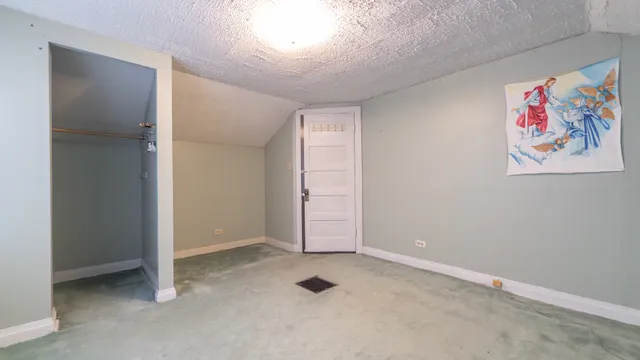an empty room with closet