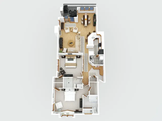 a picture of a room with a wall paintings