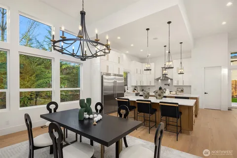 a view of a dining room and livingroom view