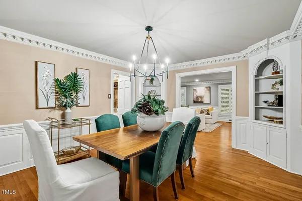 a view of a living room and dining room
