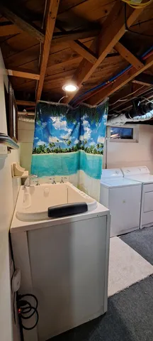 a view of a room with storage and utility